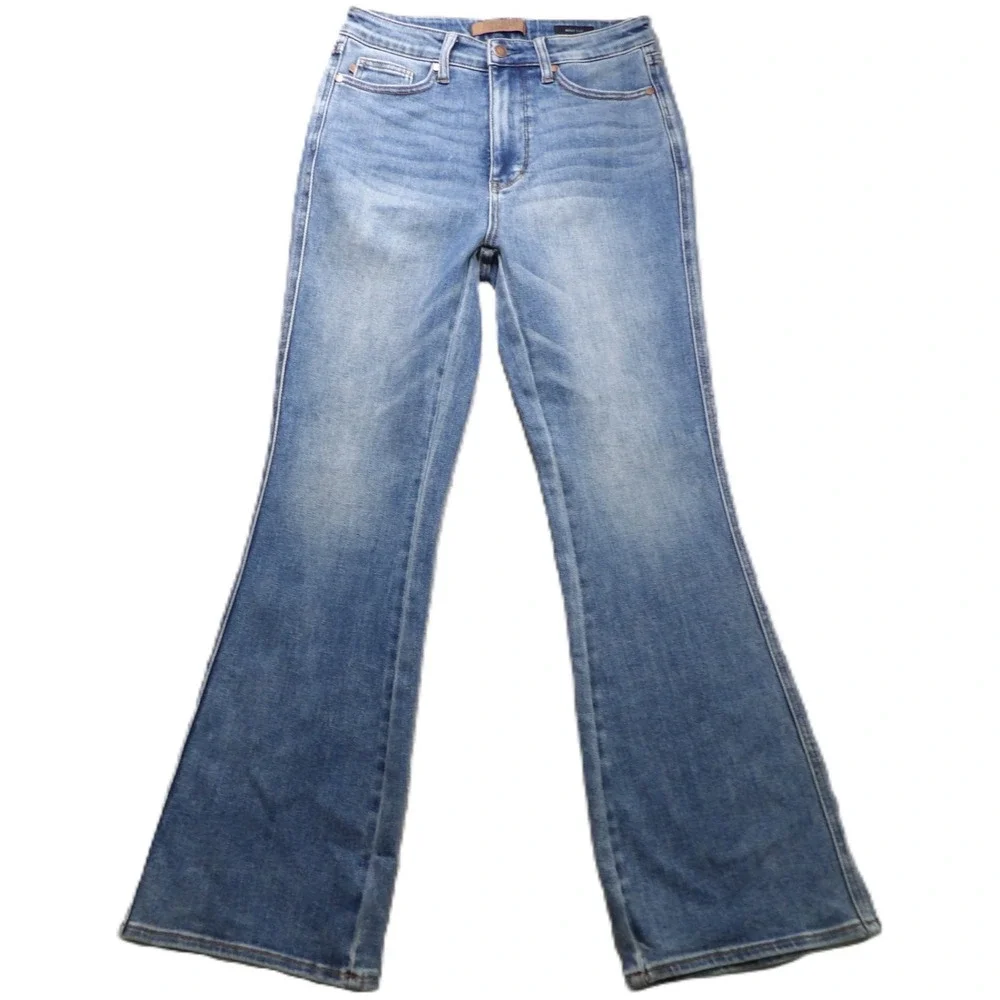 Judy Blue Bootcut Jeans Women 7/28 Short Blue Denim Stretch Tummy Control Flared
